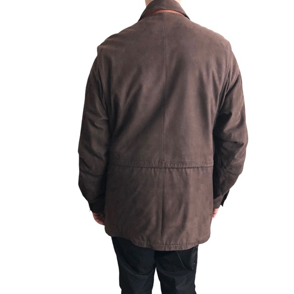 Men’s TIMBERLAND Classic Leather Jacket Waterproof Brown Large - Picture 3 of 11